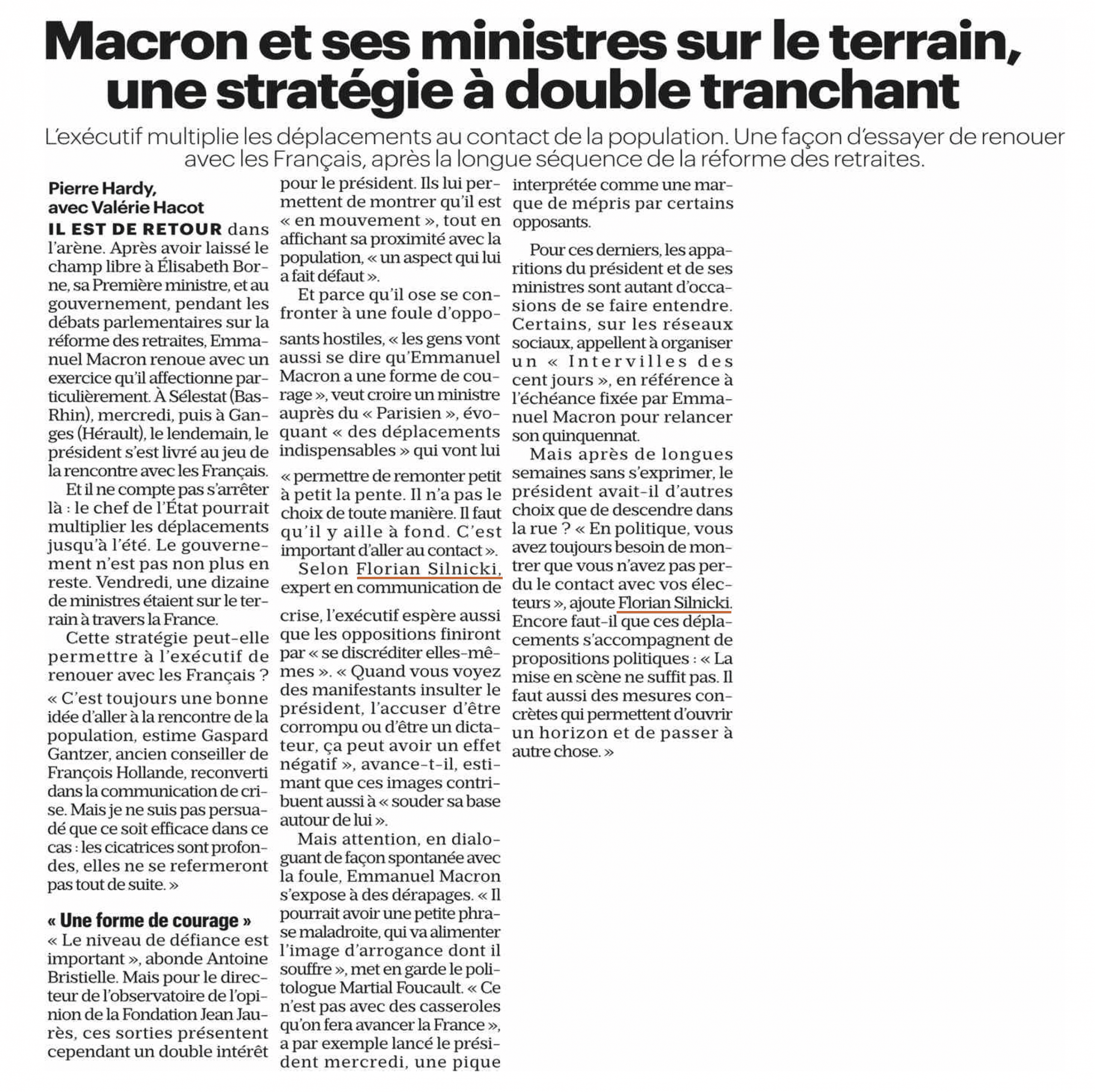 Florian Silnicki communication politique Macron leparisien