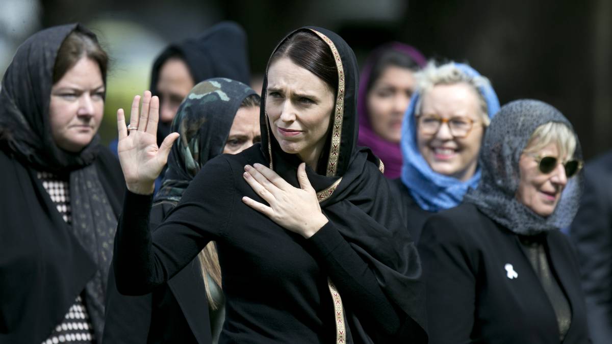 Jacinda Ardern lors de l'attaque terroriste de Christchurch